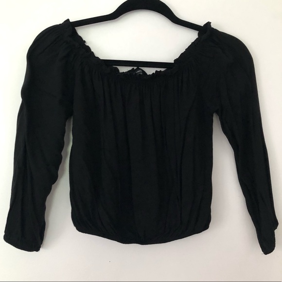Brandy Melville Black Off the Shoulder Maura Top - Picture 4 of 6